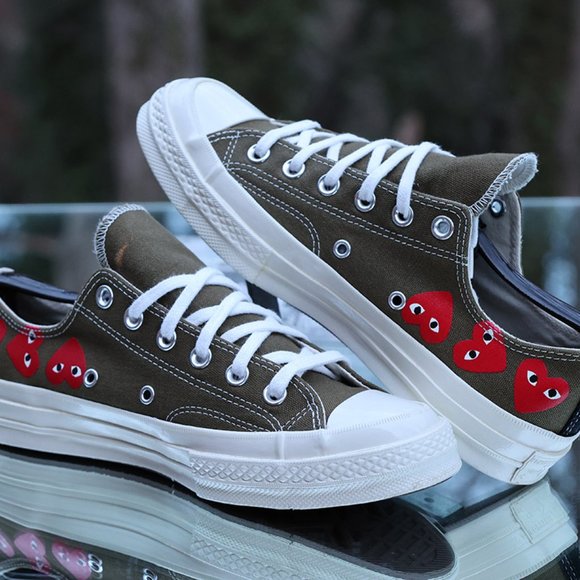 Converse Chuck 70 Low Top x Comme Des Garcons Play Multi Heart Size 7 - Picture 8 of 13